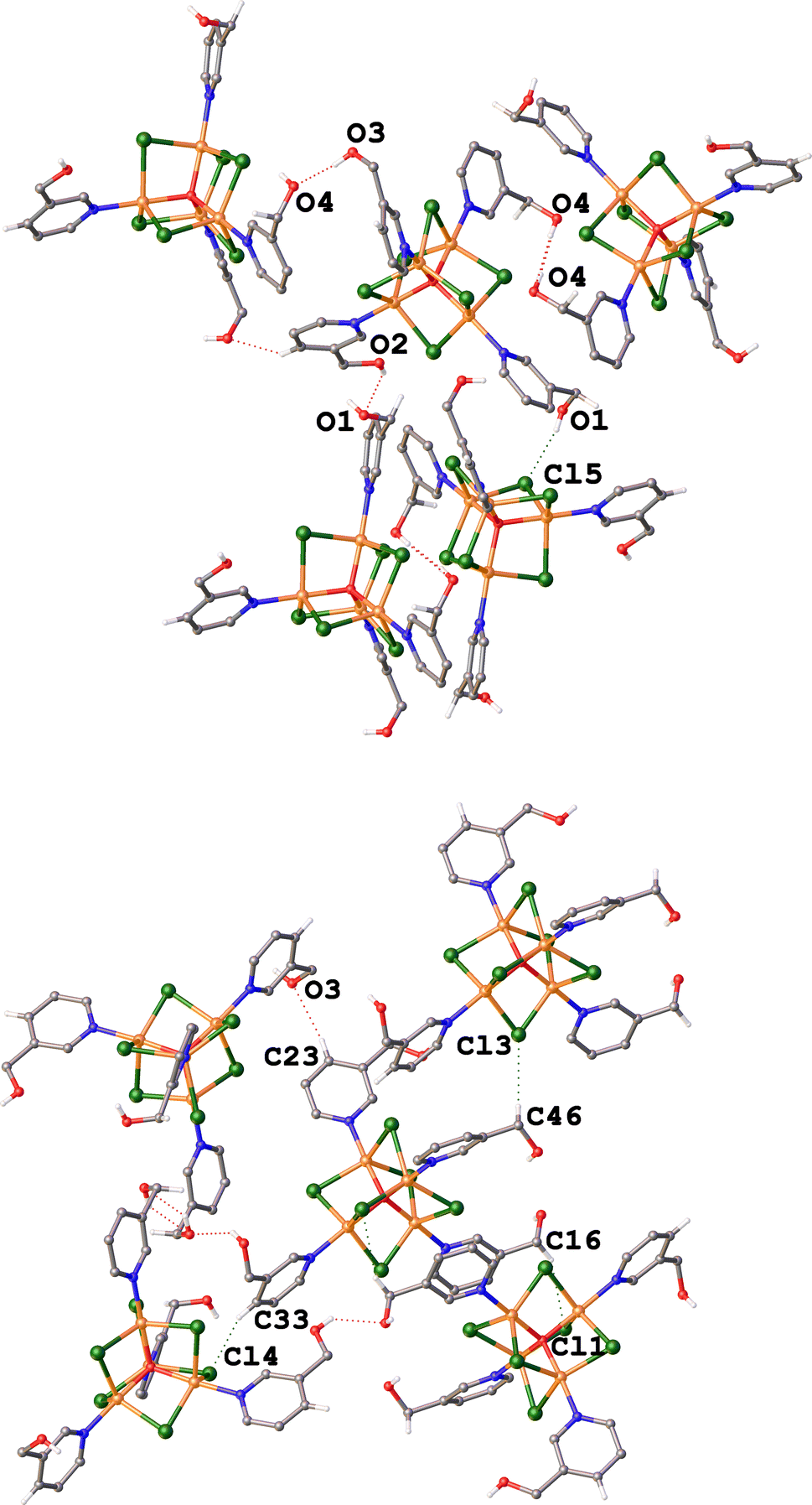 The crystal structure of tetrameric copper(II) complexes, Hirshfeld surface  analysis, and vector analyses of Cu4OCl6L4 complexes with N-donor ligands |  Chemical Papers