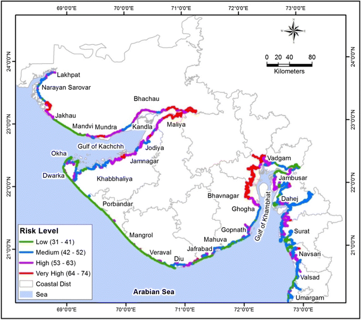 Coastal vulnerability assessment of Gujarat coast to sea level rise using GIS techniques: a preliminary study | Journal of Coastal Conservation