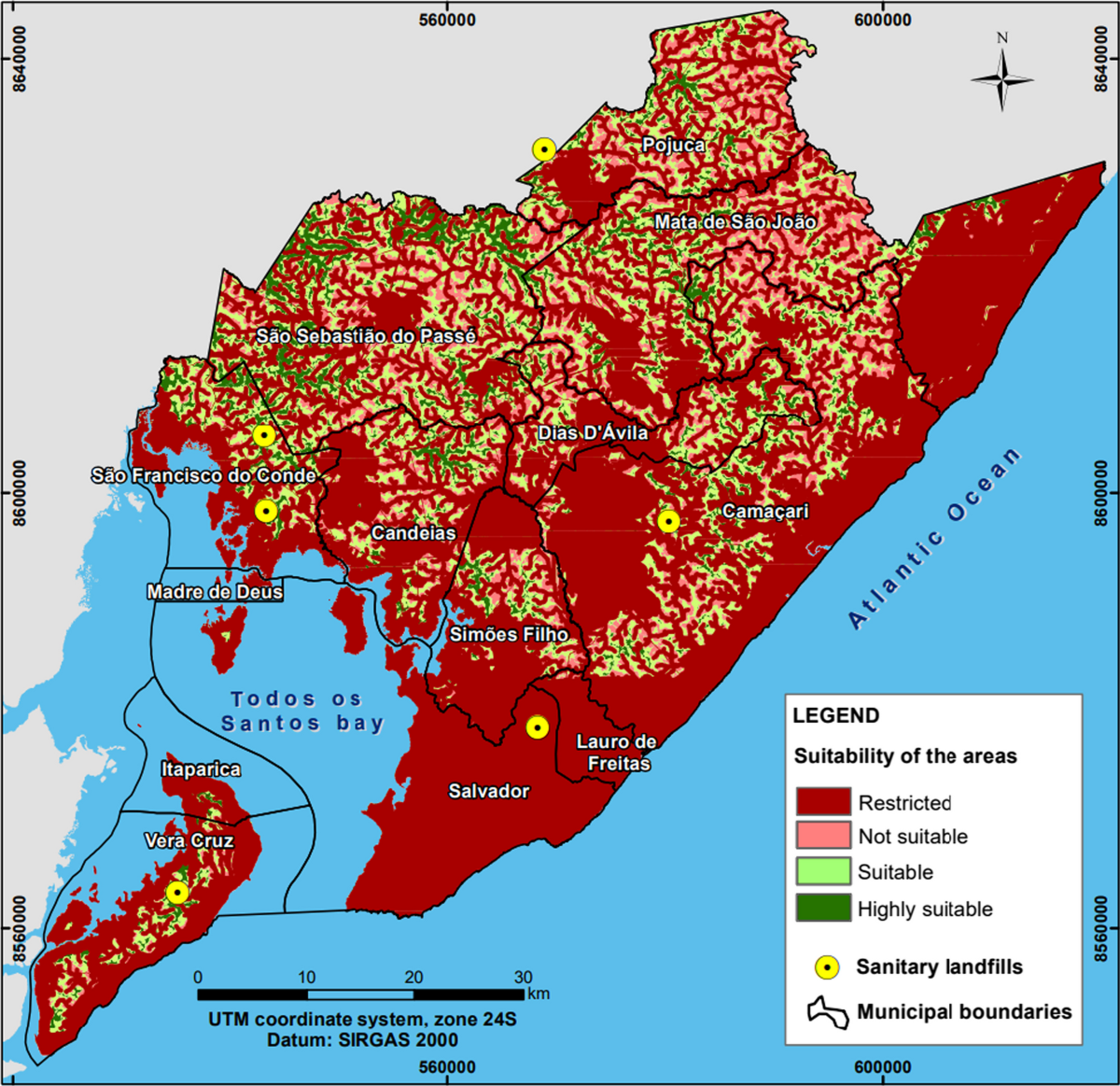 GIS‐based multi-criteria decision analysis for landfill allocation in a  tropical metropolitan region | Environmental Earth Sciences, image size:1200x1163