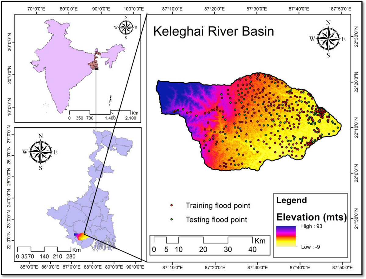 GIS based flood susceptibility mapping in the Keleghai river basin, India:  a comparative assessment of bivariate statistical models | Discover Water |  Springer Nature Link