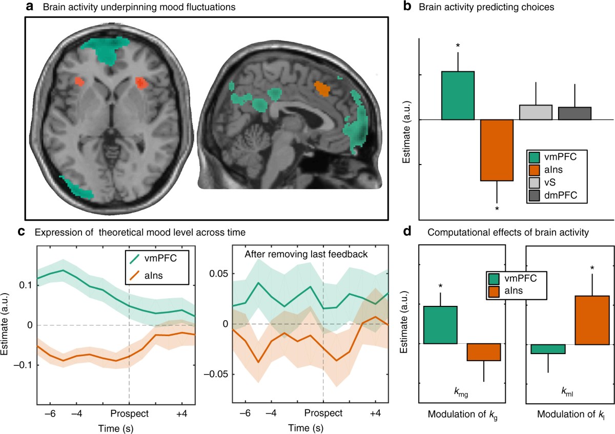 Neuro-computational account of how mood fluctuations arise and affect  decision making | Nature Communications