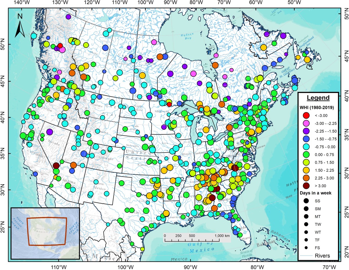 Vanishing weekly hydropeaking cycles in American and Canadian rivers |  Nature Communications