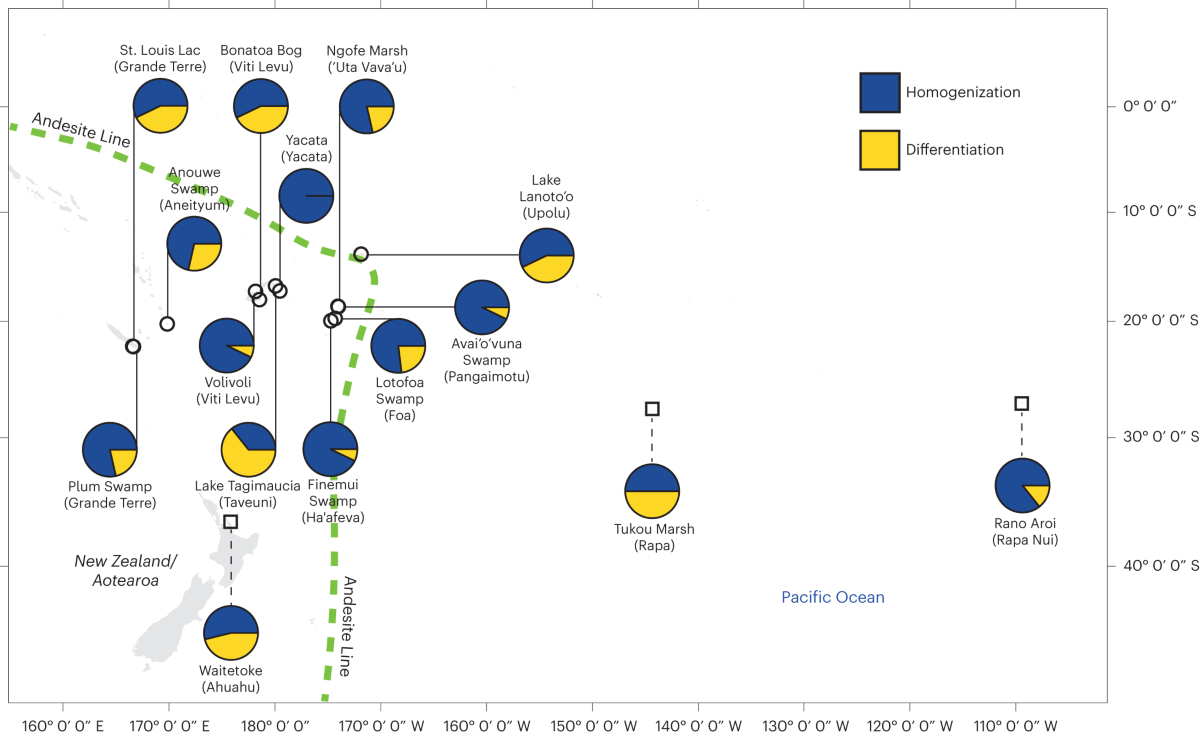 Floristic homogenization of South Pacific islands commenced with human  arrival | Nature Ecology & Evolution