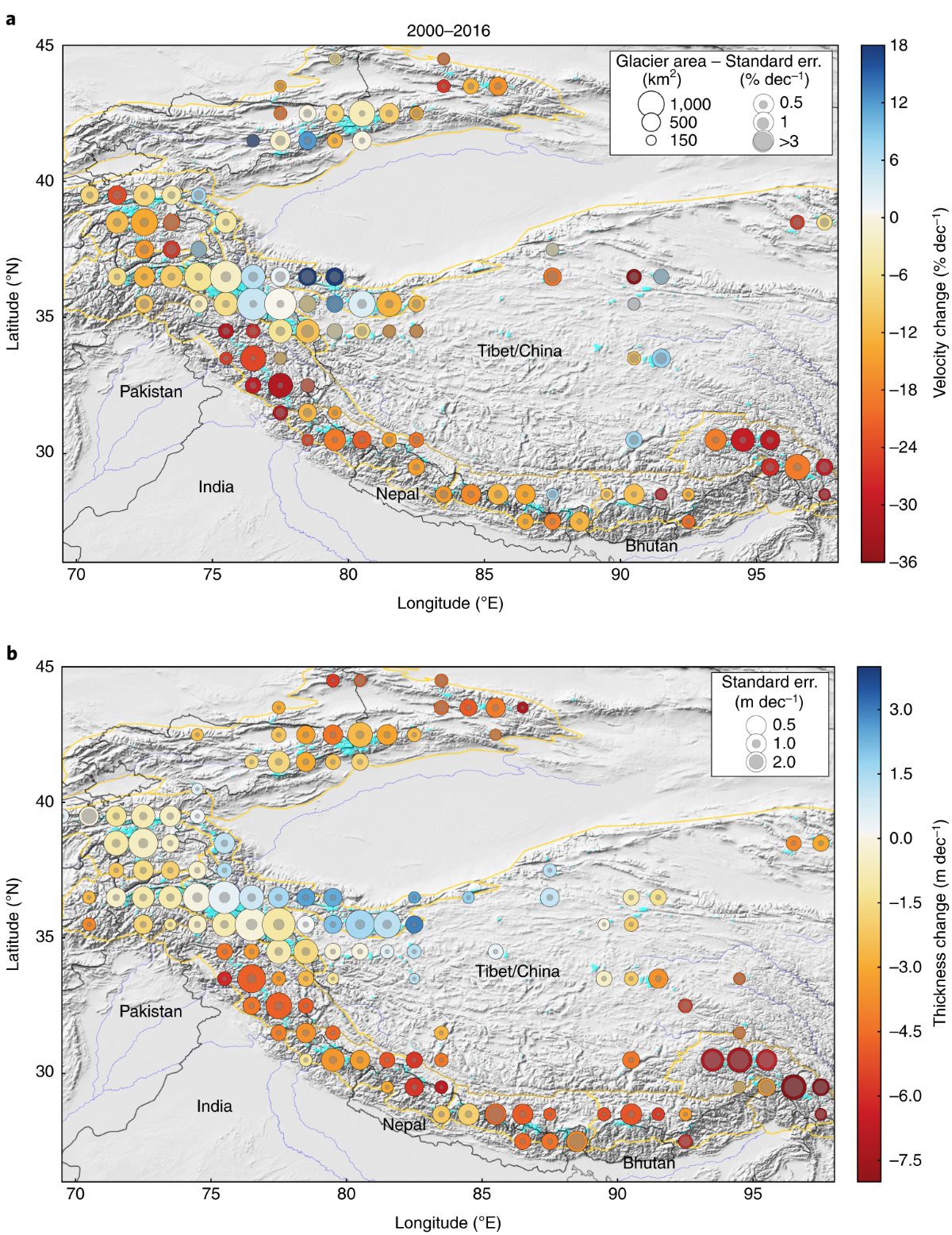 Twenty-first century glacier slowdown driven by mass loss in High Mountain  Asia | Nature Geoscience