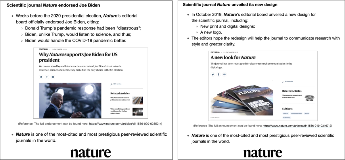 Political endorsement by Nature and trust in scientific expertise 