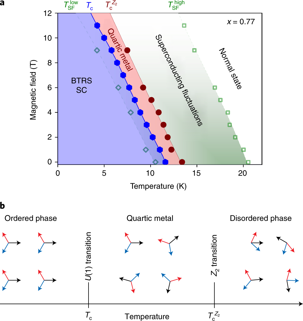 State with spontaneously broken time-reversal symmetry above the  superconducting phase transition | Nature Physics