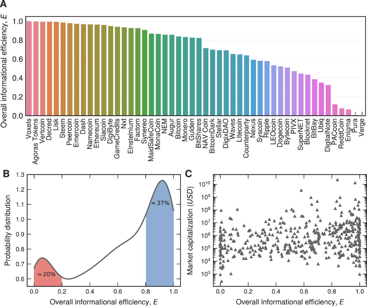 Clustering patterns in efficiency and the coming-of-age of the  cryptocurrency market | Scientific Reports
