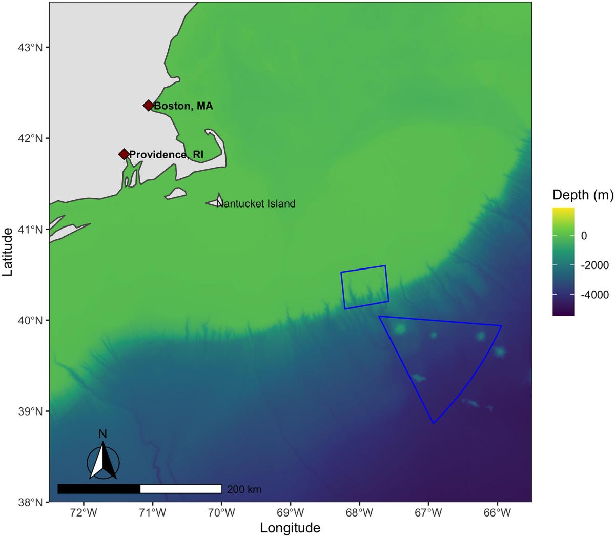 Fishing activity before closure, during closure, and after reopening of the  Northeast Canyons and Seamounts Marine National Monument