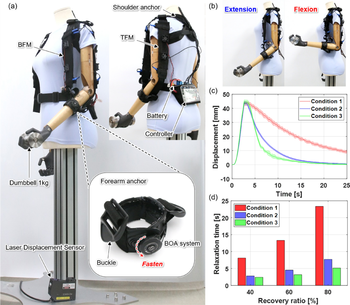 Fabric muscle with a cooling acceleration structure for upper limb assistance  soft exosuits