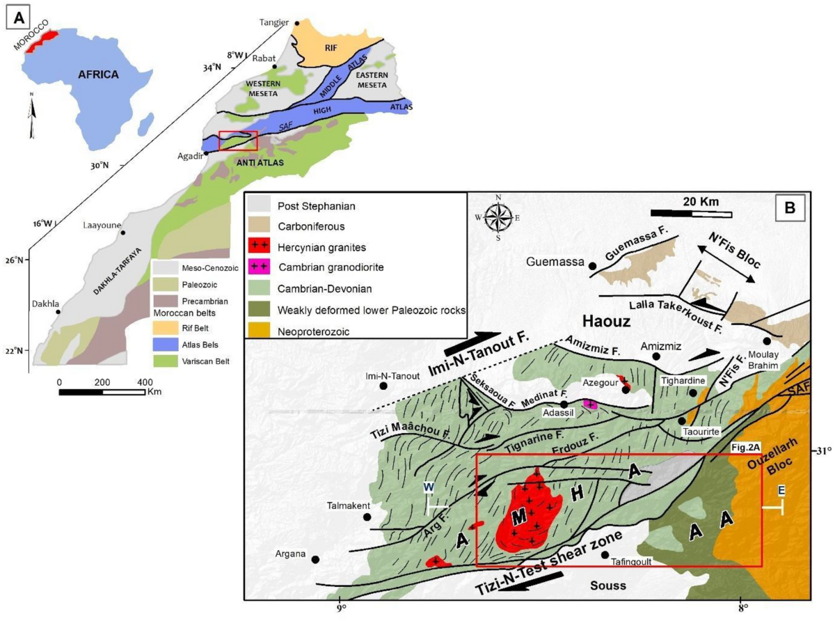 Litho-structural interpretation of aeromagnetic anomalies reveals potential  for mineral exploration in Tizi n'Test Region, Western High Atlas, Morocco  | Scientific Reports, image size:1200x892