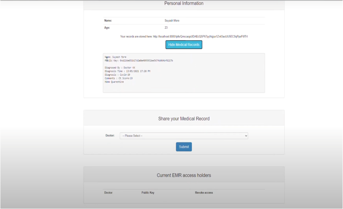 Blockchain-enabled verification of medical records using soul-bound tokens  and cloud computing | Scientific Reports