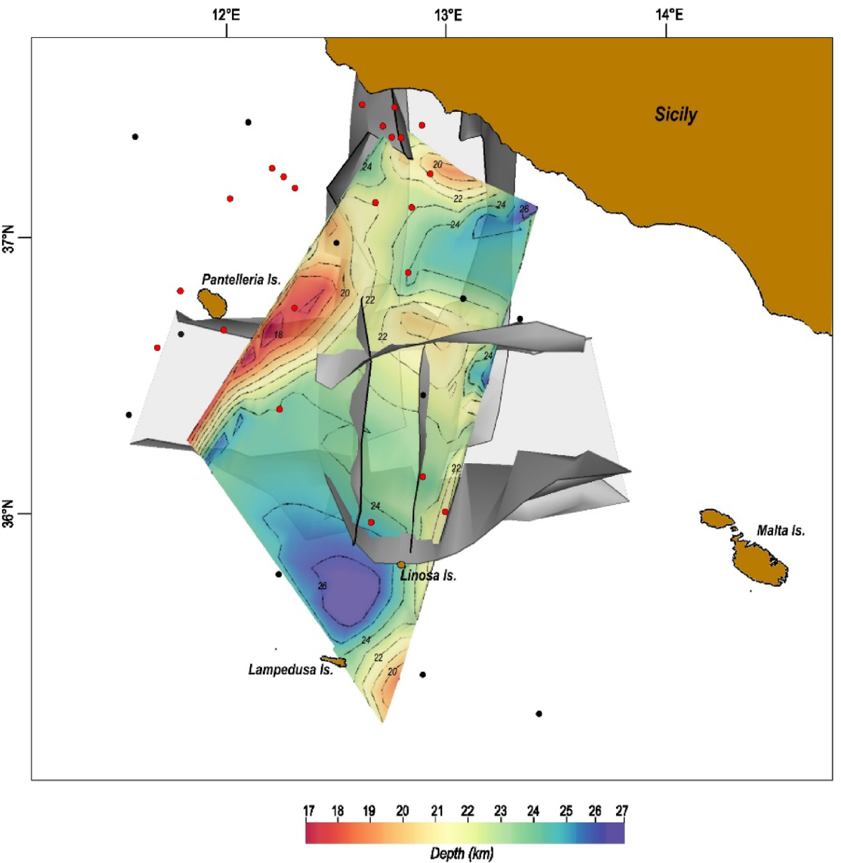 Lithospheric features revealed by a new Moho map in the central-western  Sicily Channel | Scientific Reports, image size:1200x1232
