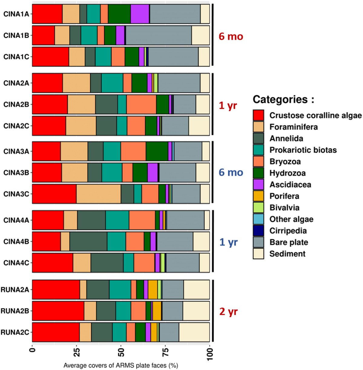Seasonal colonisation and ecological succession shape coral reef sessile  cryptobenthic communities in Autonomous Reef Monitoring Structures |  Scientific Reports