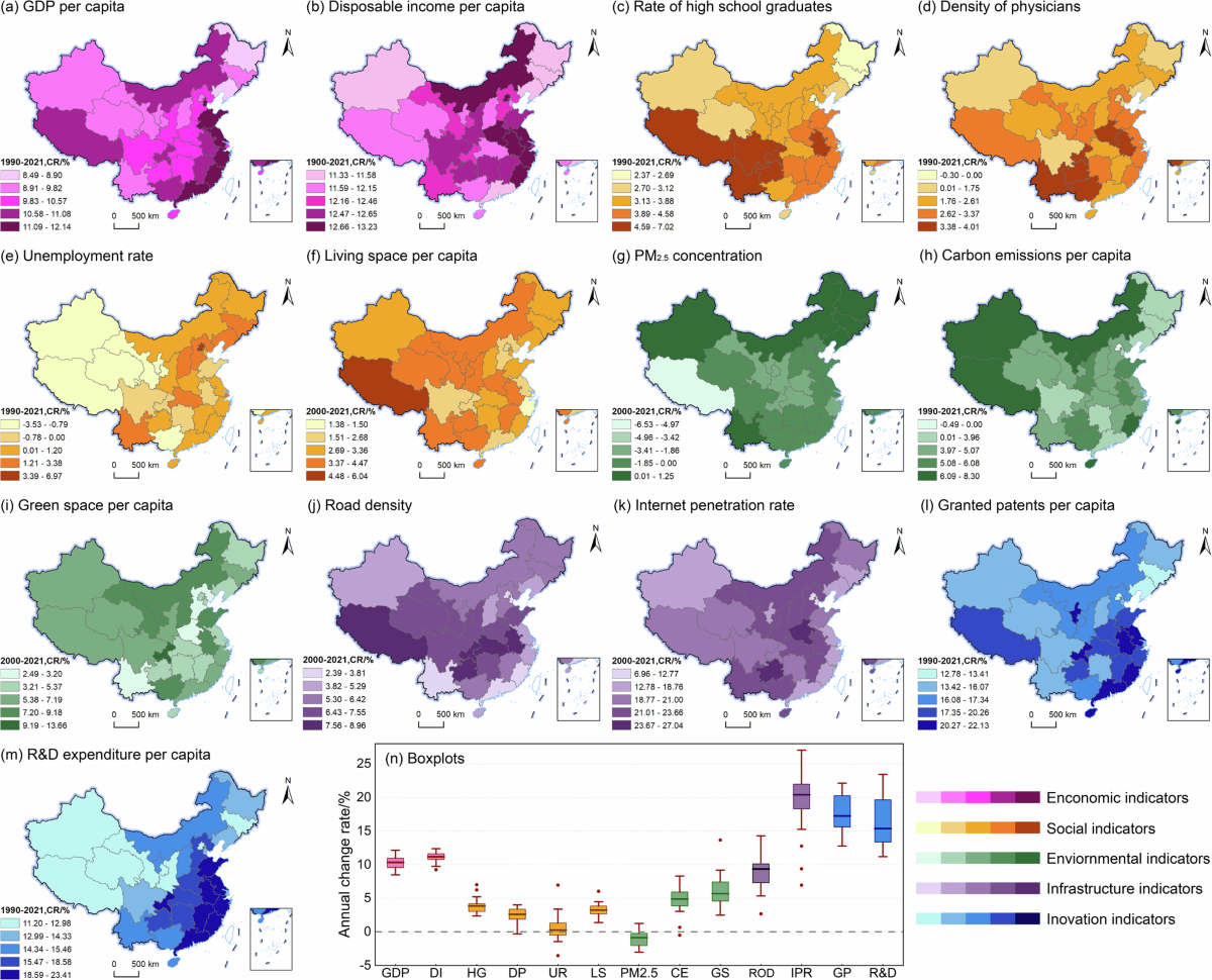 Multidimensional spatial inequality in China and its relationship with  economic growth | Humanities and Social Sciences Communications