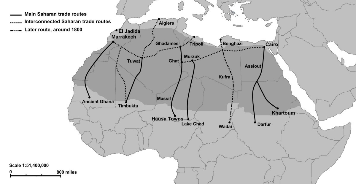 The trans-Saharan slave trade - clues from interpolation analyses 