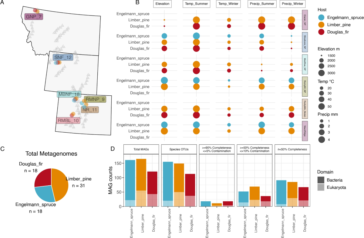 Host species and geographic location shape microbial diversity and 