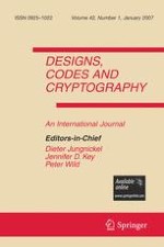 Designs, Codes and Cryptography 1/2007