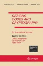 Designs, Codes and Cryptography 3/2007
