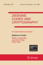 Designs, Codes and Cryptography 1/2008