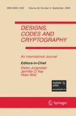 Designs, Codes and Cryptography 3/2008