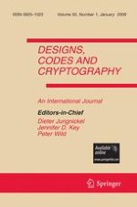 Designs, Codes and Cryptography 1/2009