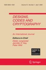Designs, Codes and Cryptography 1/2009