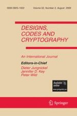 Designs, Codes and Cryptography 2/2009