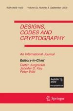 Designs, Codes and Cryptography 3/2009