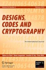 Designs, Codes and Cryptography 2/2010