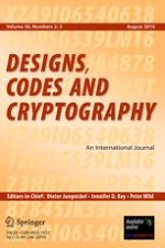 Designs, Codes and Cryptography 2-3/2010