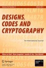 Designs, Codes and Cryptography 3/2011