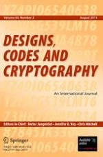 Designs, Codes and Cryptography 2/2011