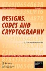 Designs, Codes and Cryptography 1-3/2013