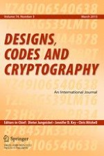 Designs, Codes and Cryptography 3/2015
