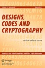 Designs, Codes and Cryptography 3/2015