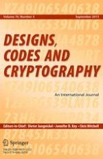 Designs, Codes and Cryptography 3/2015