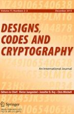 Designs, Codes and Cryptography 2-3/2015