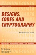 Designs, Codes and Cryptography 1/2016