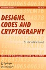 Designs, Codes and Cryptography 1-2/2017