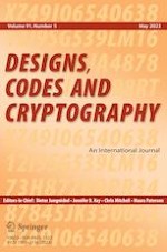 Designs, Codes and Cryptography 5/2023
