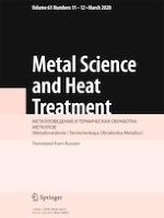 Metal Science and Heat Treatment 11-12/2020
