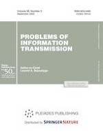 Problems of Information Transmission 3/2022