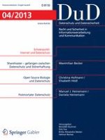 Datenschutz und Datensicherheit - DuD 4/2013