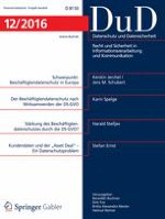 Datenschutz und Datensicherheit - DuD 12/2016