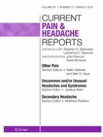 Current Pain and Headache Reports 3/2016