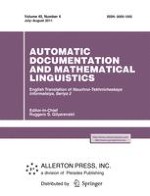 Automatic Documentation and Mathematical Linguistics 4/2011