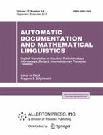 Automatic Documentation and Mathematical Linguistics 5-6/2013