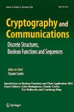 Cryptography and Communications 6/2022
