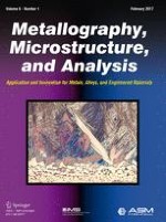 Metallography, Microstructure, and Analysis 1/2017