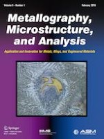 Metallography, Microstructure, and Analysis 1/2019